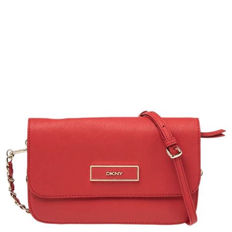 DKNY Red Leather Small Bryant Park Crossbody Bag Dkny | The Luxury Closet