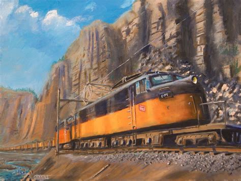 Sixteen Mile Canyon Milwaukee Road Print Railroad Art Train CMStP&P | Railroad art, Train art, Train