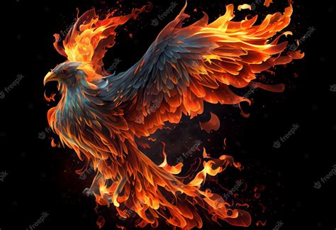 Premium AI Image | Phoenix bird risen from the ashes fire bird Burning ...