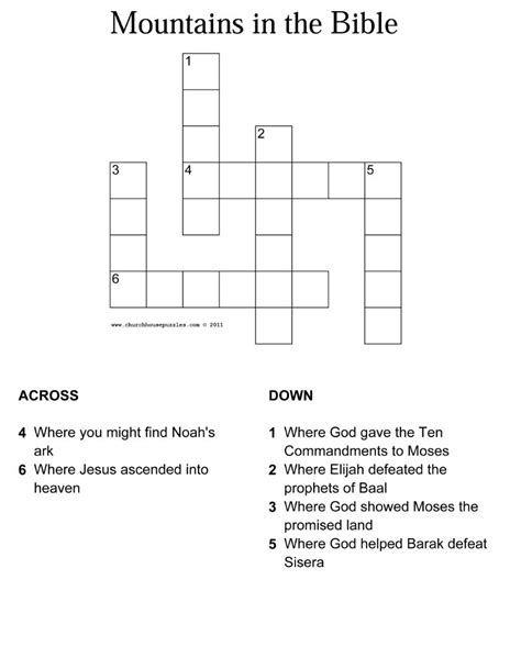 Bible Crossword Puzzles Printable With Answers - Printable Crossword ...