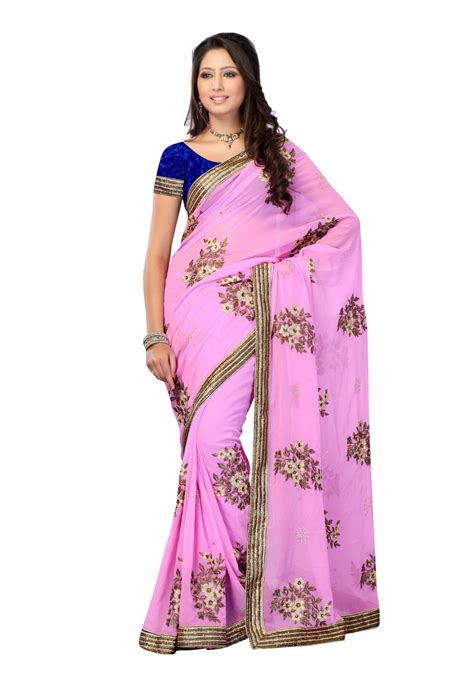 #Designer Georgette #Pink #Saree For More Saree Check this page now :-http://www ...