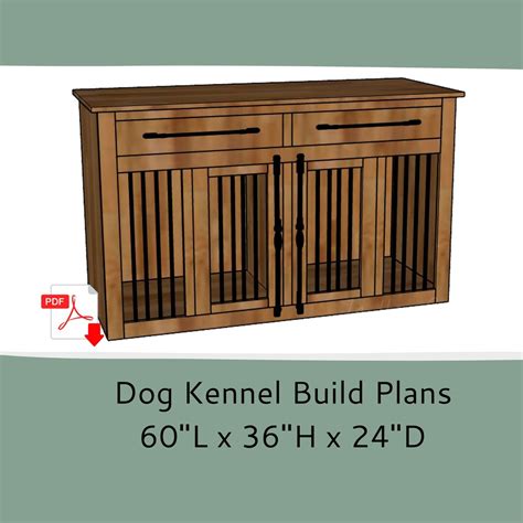 Dog Crate Furniture Plans Wood Dog Kennel Furniture Double or Single ...