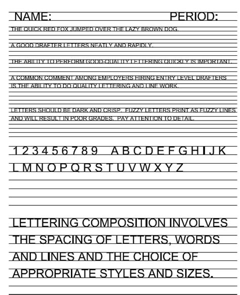 Printable Architectural Lettering Practice Sheet