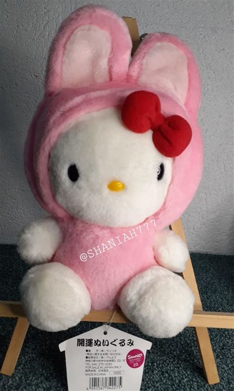 Authentic Vtg. SANRIO 76'-99 HELLO KITTY in Pink Bunny Costume GOODLUCK ...