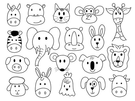 GIANT Animal Faces Coloriage Page téléchargement numérique - Etsy France