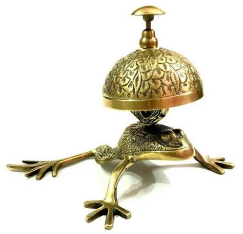 VINTAGE ANTIQUE HOTEL Counter Reception Bell Decor Nautical Brass Frog Desk Bell $47.25 - PicClick