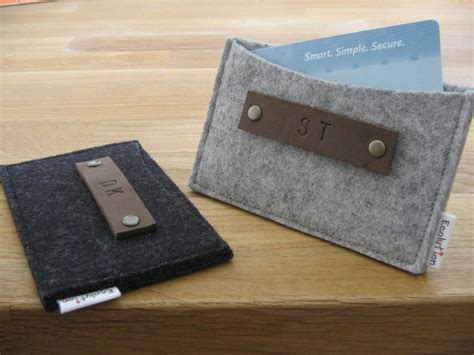 Gift Set of 2 Monogrammed Business Card Holder-wallet Eco - Etsy