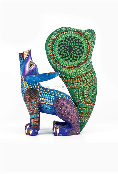 Beautiful Handmade Mexican Coyote Wood Alebrije