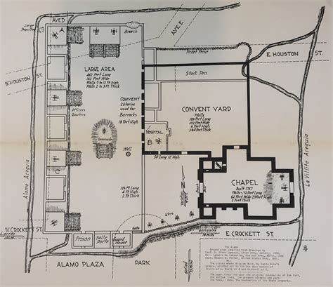 Layout of the Alamo during the Siege, Texas Revolution Military Map ...