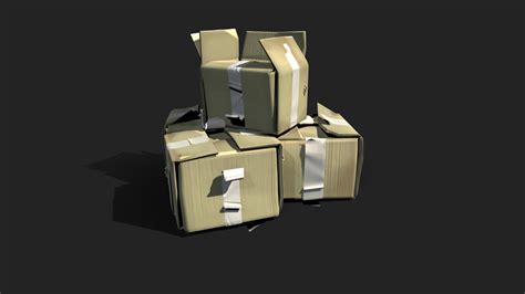 Cardboard boxes - Download Free 3D model by Nikita Vorobiov (@irds ...