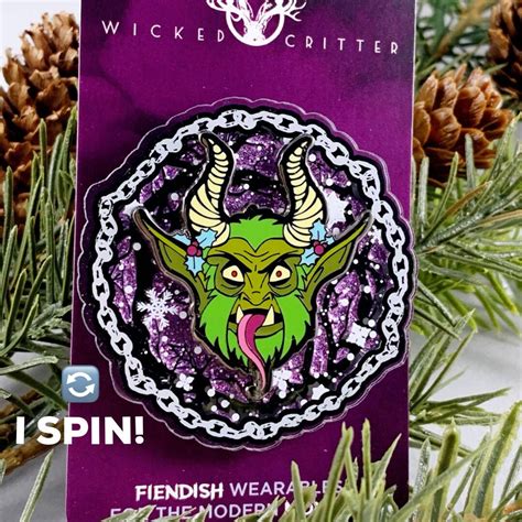 Spinning Krampus Lapel Pin Creepy Christmas Hard Enamel Pins - Etsy UK