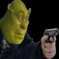 Create meme "Shrek, Shrek with a gun, Shrek with a gun meme" - Pictures ...