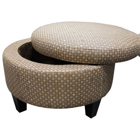 Jonathan Louis Ottomans 02162 Small Round Storage Ottoman | Thornton ...