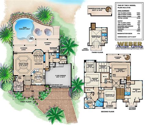 Caribbean House Plans: Tropical Island Style Beach Home Floor Plans ...