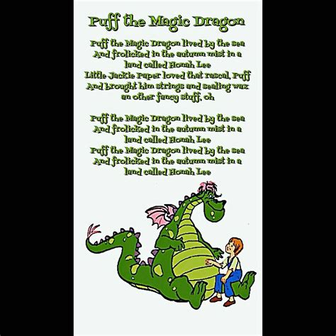 Puff the Magic Dragon | Kids songs, Preschool songs, Kids poems