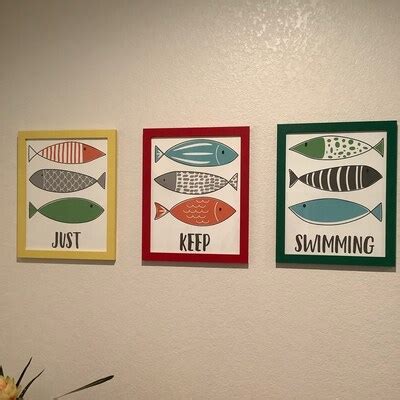 Fish Bathroom Decor Set of 3 Art Prints Fish Bathroom Wall Art Kids ...