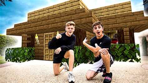 We Spent 24 Hours in a REAL LIFE Minecraft House