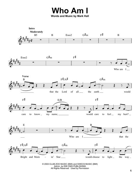 Casting Crowns - Who Am I sheet music