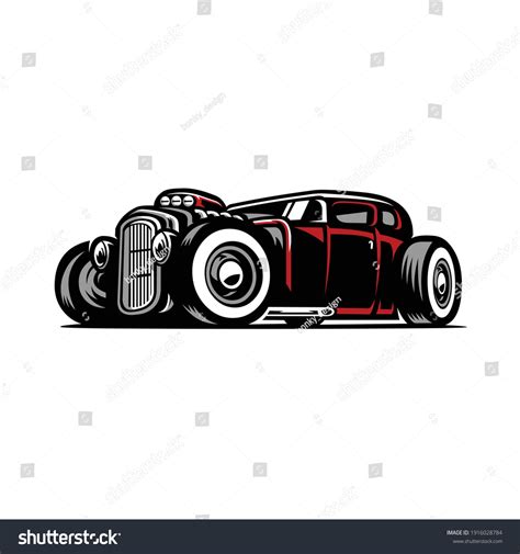 Custom American Hot Rod Front Side Stock Vector (Royalty Free ...