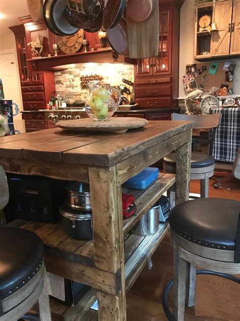 Wooden Rustic Kitchen Island Table Industrial Kitchen Island - Etsy