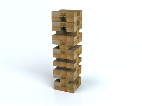 Jenga Falling Tower 3D Model $39 - .3ds .blend .c4d .fbx .ma .obj .max ...