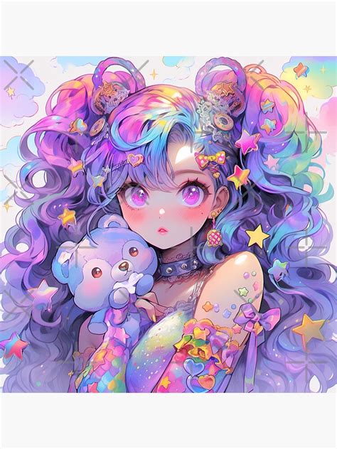 "Adorable Pastel Purple Anime Girl" Sticker for Sale by bubblegoth ...