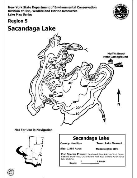 Sacandaga Lake Contour Map Region 5 - NYSDEC