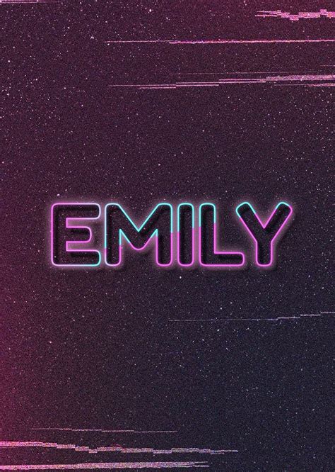 Emily Font Background Emily Name Typography Glitch Effect - trimsuits