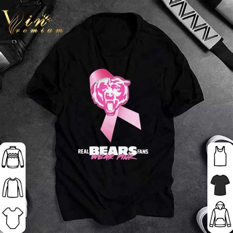 Hot Real chicago bears fans wear pink logo cancer awareness shirt ...