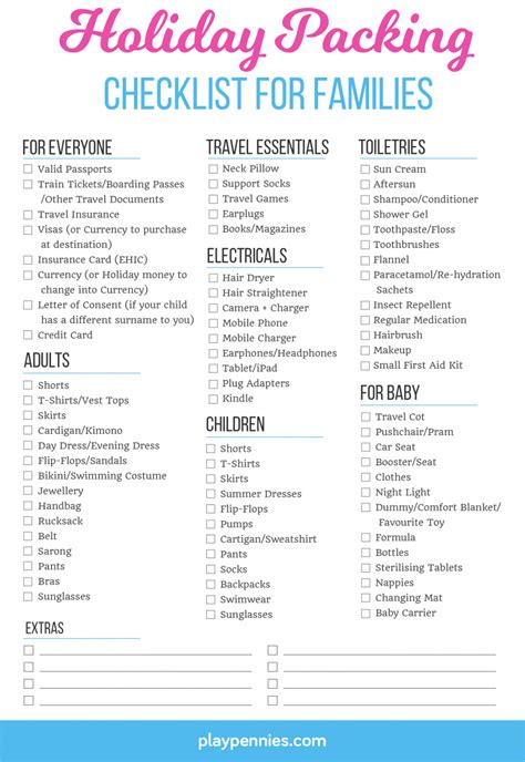 Holiday Packing Checklist for Families