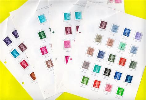 Sold Price: British Stamp Collection featuring new stamps with colour tabs plus 17 stamp sheets ...