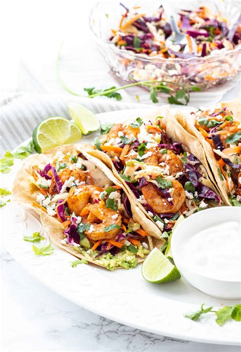 Spicy Shrimp Tacos with Cilantro Lime Slaw | Haute & Healthy Living