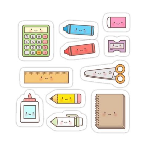 Kawaii Back to School Supplies Doodle Pattern Sticker by rustydoodle in 2021 | Doodle patterns ...