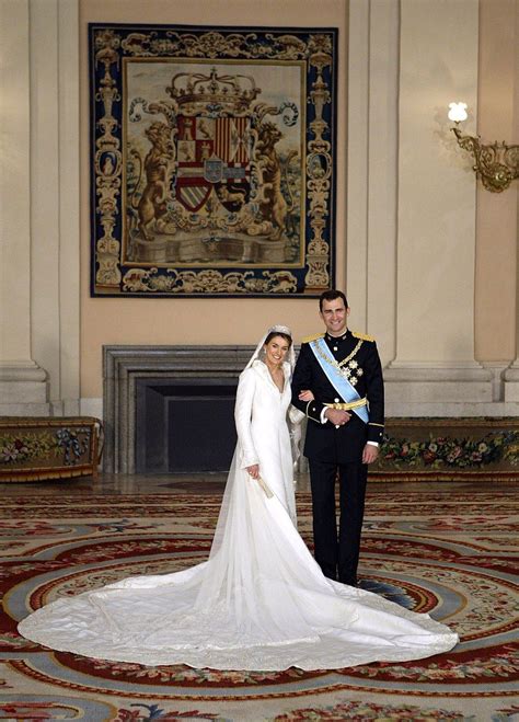 For her wedding to Prince Felipe in May 2004, Princess Letizia of ...