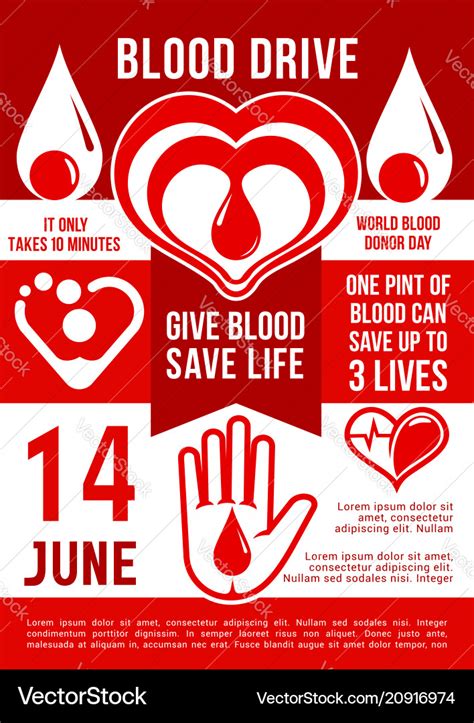 Blood donation poster Royalty Free Vector Image