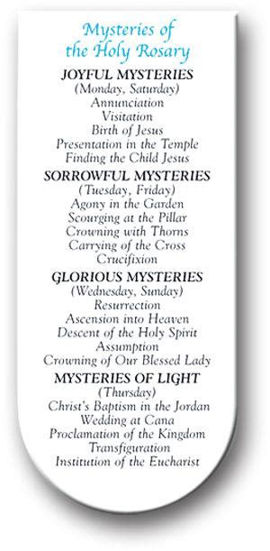 Magnetic Bookmark, 3", Mysteries of the Rosary, 10-Pack, # 70361