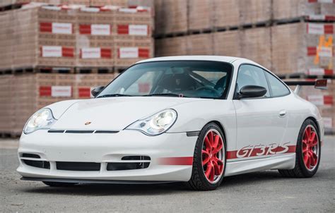 Wallpaper White, Sportcar, German Car, Porsche 996 GT3 RS, Safety frame, Red Wheels images for ...