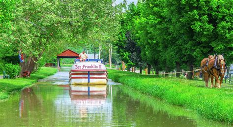 Metamora, Whitewater canal, Ben Franklin Boat in Indiana Photograph by Ina Kratzsch - Fine Art ...