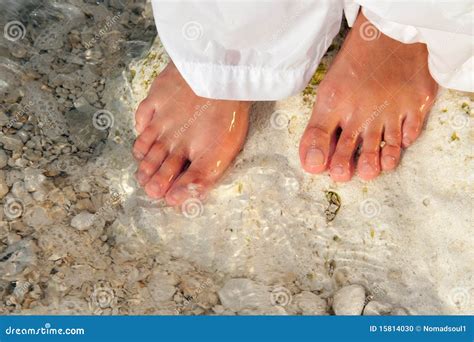 Woman Walking Barefoot On The Beach Stock Photo - Image: 15814030