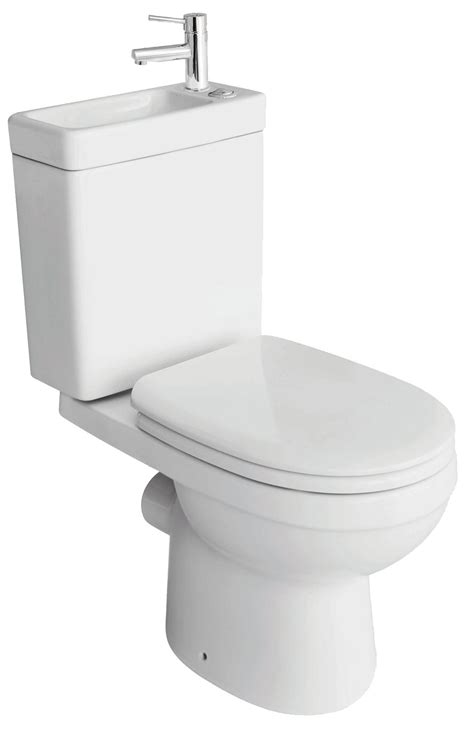 Cooke & Lewis Duetto Close-coupled Toilet with integrated basin with Soft close Seat ...