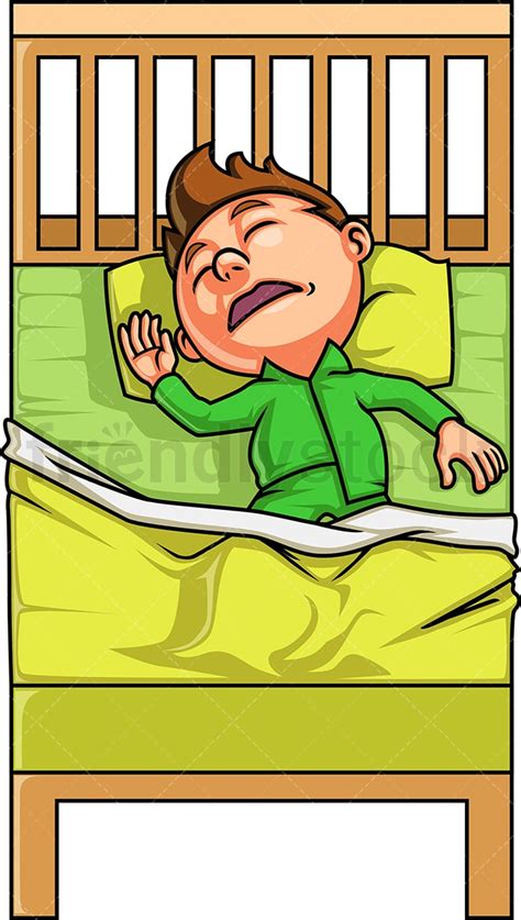 Kid Taking A Nap Cartoon Clipart Vector - FriendlyStock