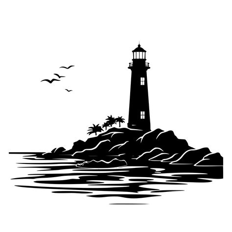 Island Lighthouse SVG File: Instant Download for Cricut, Silhouette ...