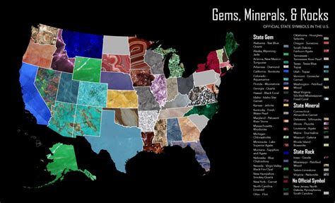 Official gems, minerals and rocks symbols of every U.S. state mapped ...