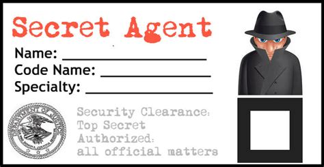 Secret Agent Badge Template Free Printable - Printable Templates Free