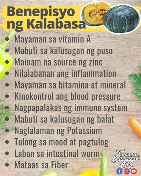 Health Benefits of Kalabasa:... - Tahanan, Kalusugan Atbp.