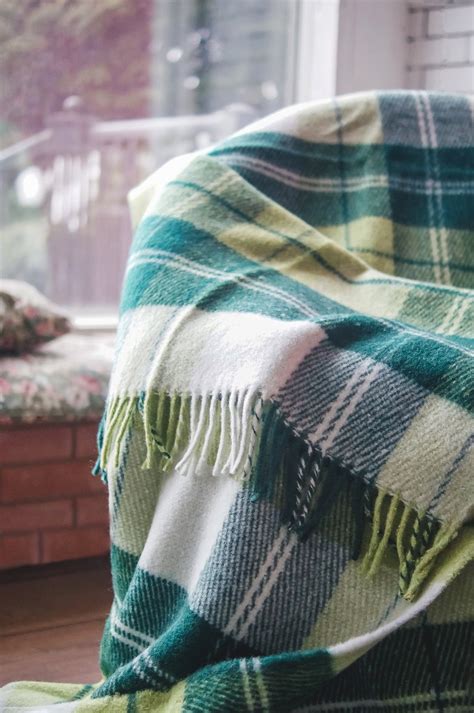 Green Plaid Wool Blanket Sofa Throw Blanket Buffalo Plaid | Etsy