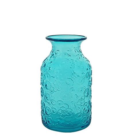 Buy Grehom Recycled Glass Vase - Flowers (Blue); 16 cm Vase Online at ...