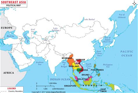 Southeast Asia Map, Map of Southeast Asian Countries