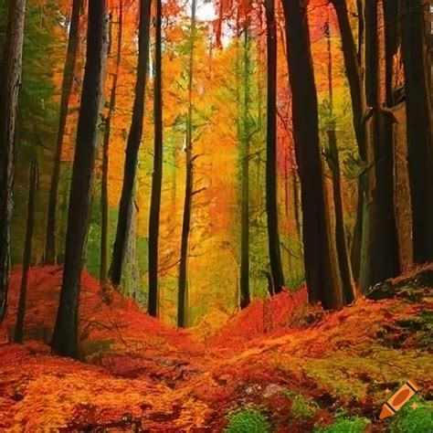Fall forest in oregon
