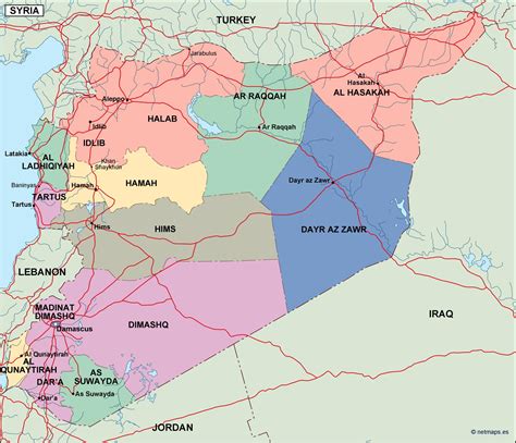 syria political map | Digital Maps. Netmaps UK Vector Eps & Wall Maps